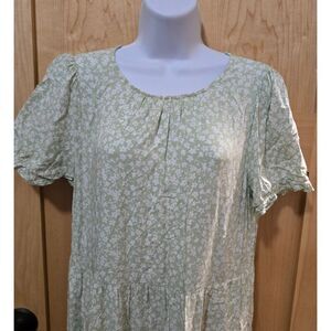 J.Crew Womens Floral Green Maxi Dress Sz. M fairy core Cottage core Garden party
